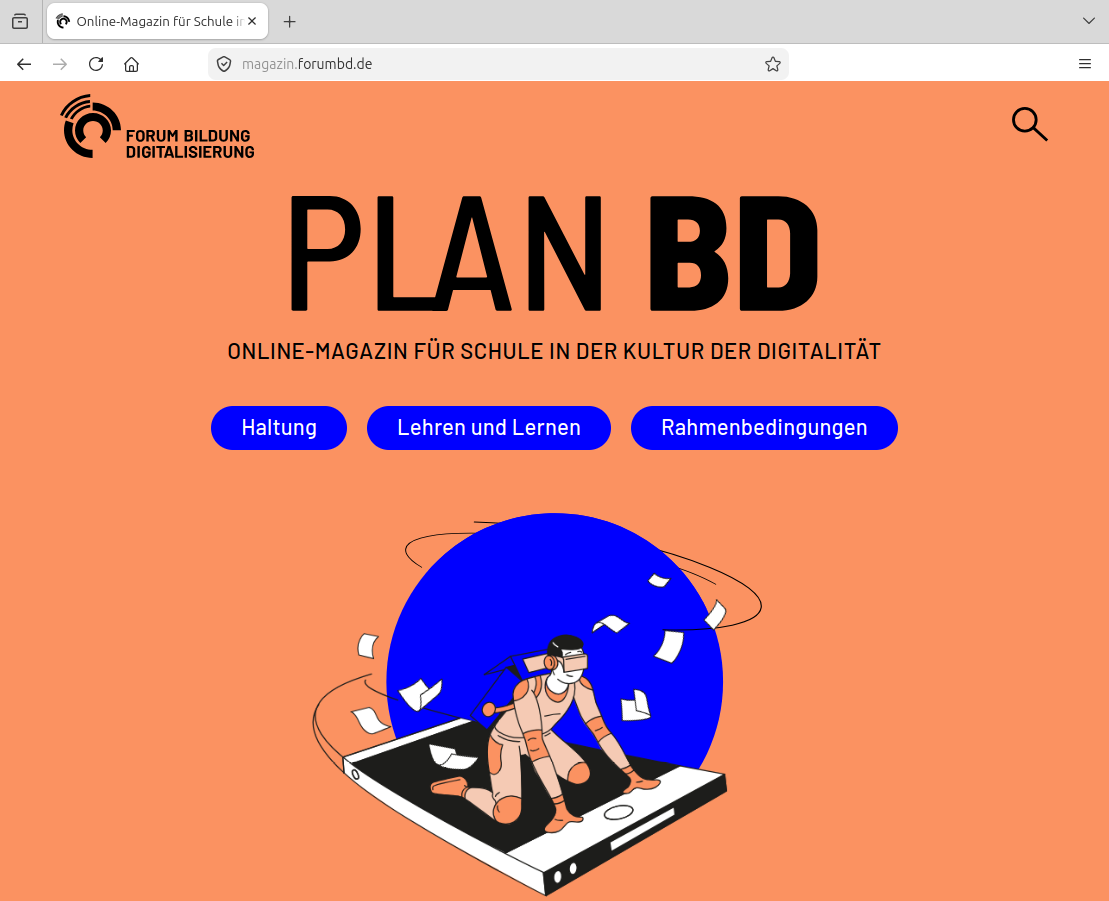 Screenshot Magazin Plan BD / Forum BildungDigitalisierung (24.4.2026)